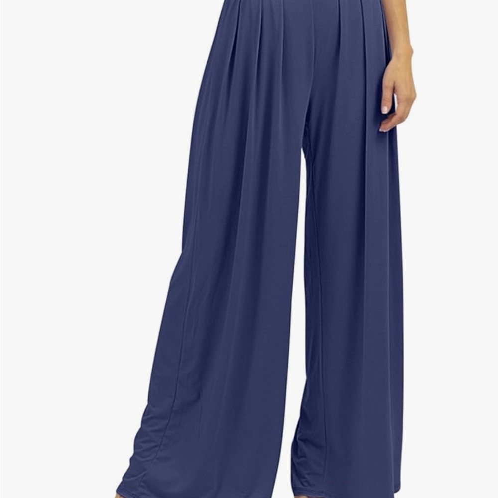 Women's Navy Wide-Leg Pants